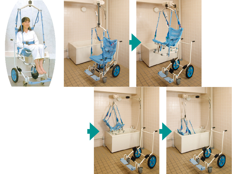 吊り具になるシャワーチェア ミクニ シャワーチェア２ : 移動用リフト : 移動機器