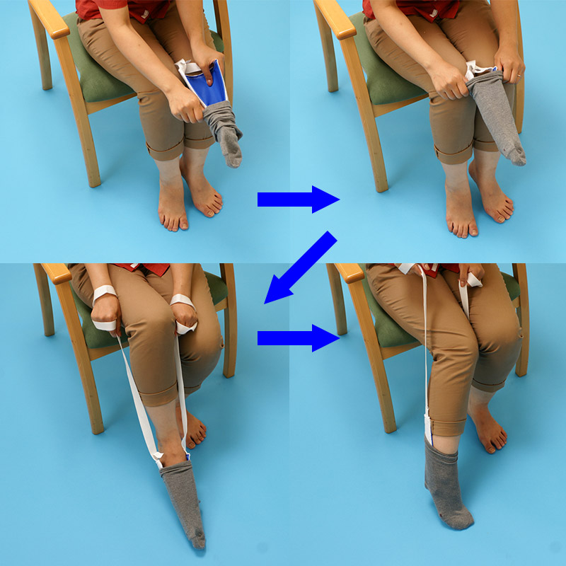 靴下を履くアシスト補助具ソックスエイド（先割れタイプ） : 更衣用具 : 介護用具