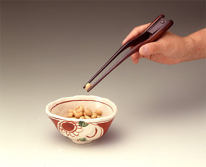 高齢者 障がい者向けのお箸 箸の助 紫檀 おはし 箸 フォ ク スプーン等の摂食用具 家事用具