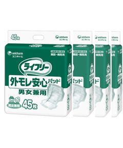 ライフリー　外モレ安心パッド 男女兼用 45枚入×4袋セット 1ケース 施設・病院用【尿とりパッド 尿吸収シート 吸水パッド 介護用おむつ ユニチャーム】
