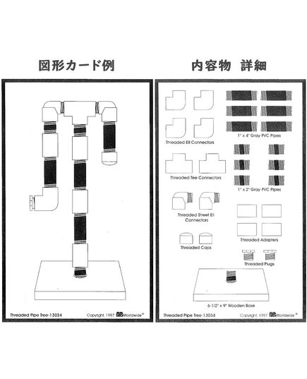 パイプツリー組み立てカードの例、内容物