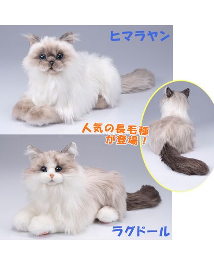 フサフサの長毛種ネコのぬいぐるみ